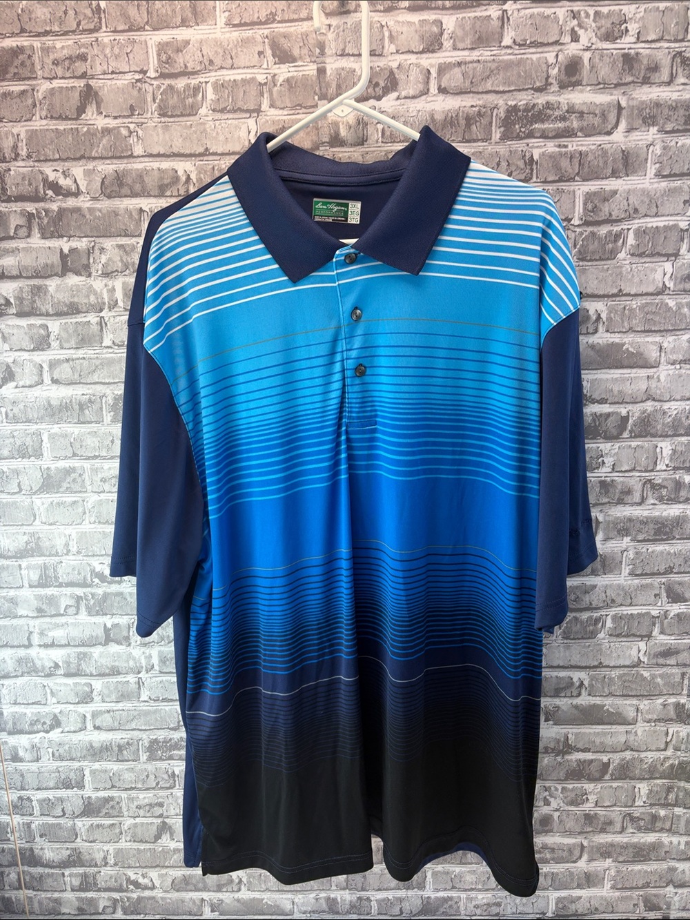Ben Hogan Blue Ombre Striped Polo Shirt